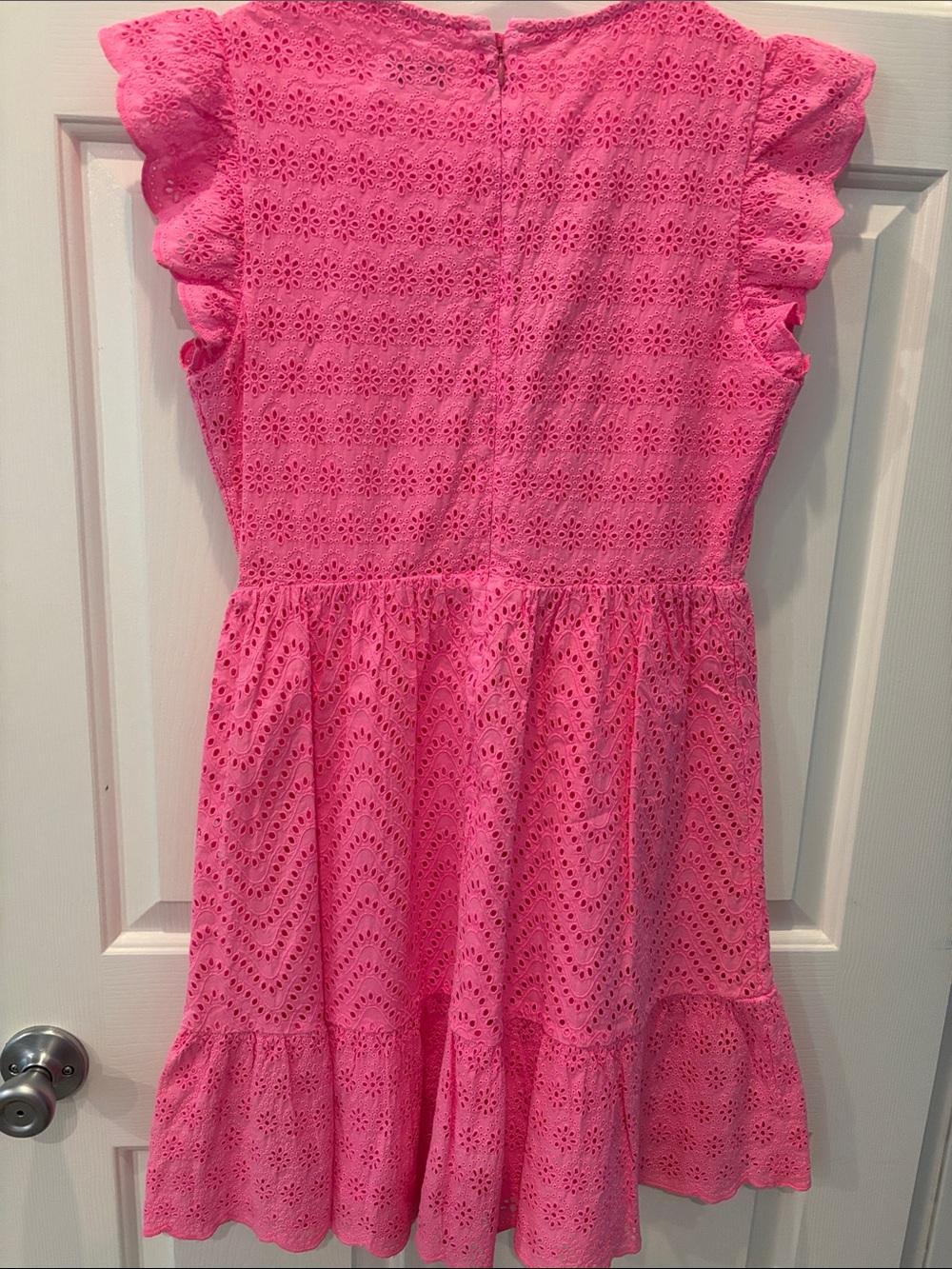 Vineyard Vines Hot Pink Eyelet Flutter Sleeve Dress-Firm price - Picture 4 of 4
